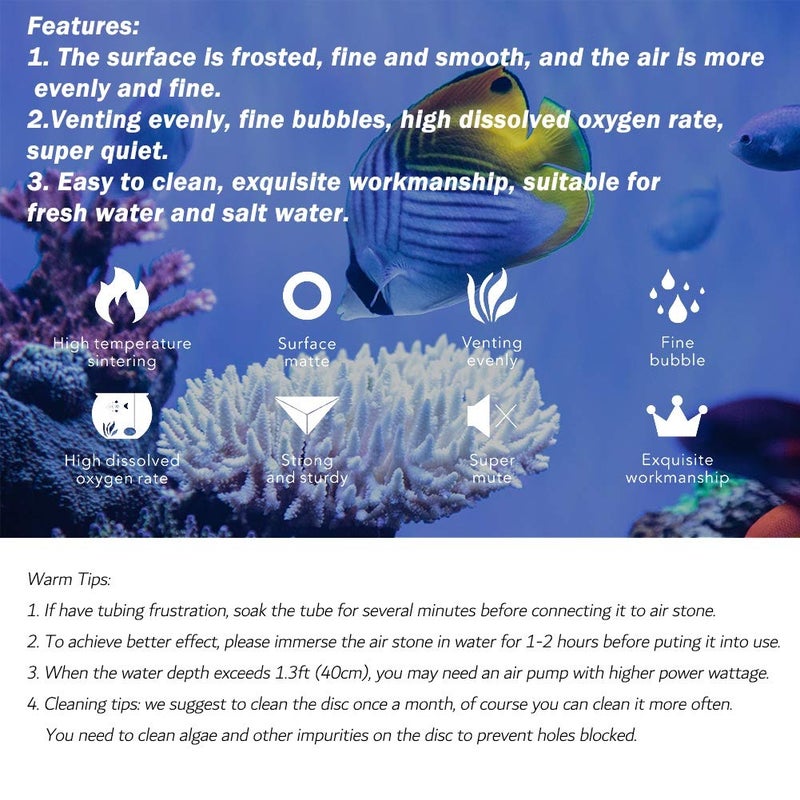 Feelers 2 Inch Crazy Air Stone Bubble Ball Shape Cylinder Fish Tank Oxygen Stone Bubbler Diffuser for Aquarium Hydroponic Growing System (Pack of 5) - Image 5